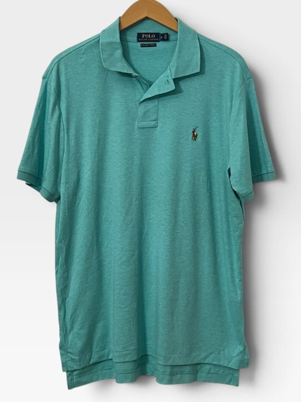 Polo Ralph Lauren Pima Cotton Polo Mint Teal Preppy Classic Ivy League Style L